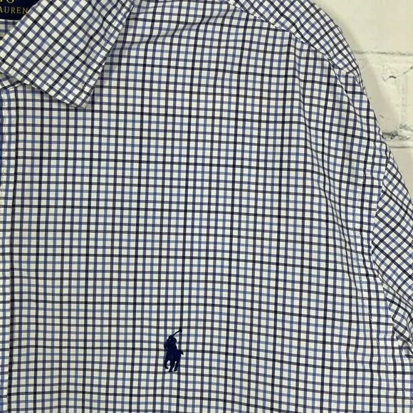 Polo Ralph Lauren Shirt Mens 2XL XXL Button Up Plaid Check Gingham Blue Pony - Picture 6 of 13
